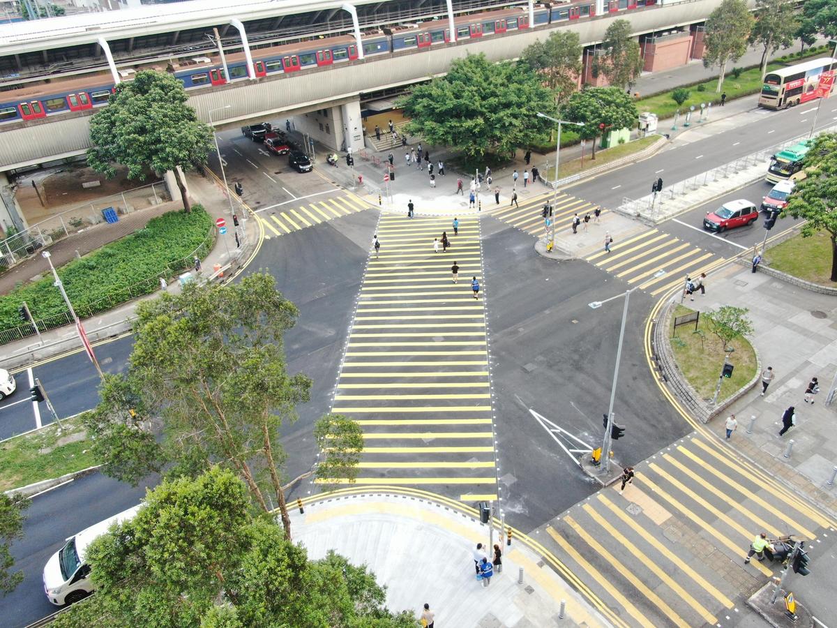 沙田安明街對角行人過路處啟用